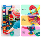 PicassoTiles - PicassoTiles Magnetic Marble Run Set: 70-Piece Set - Ages 3+