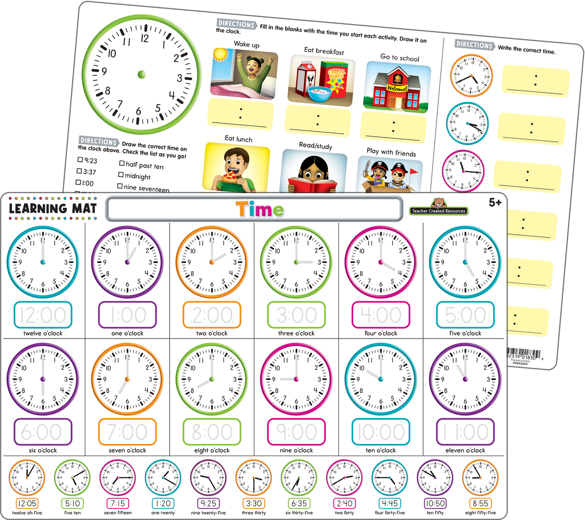 Teacher Created Resources - Time Learning Mat - Large Table Mat - Ages 5+