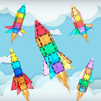 PicassoTiles - PicassoTiles 32pc Rocket Magnetic Tile Building Set - Ages 3+