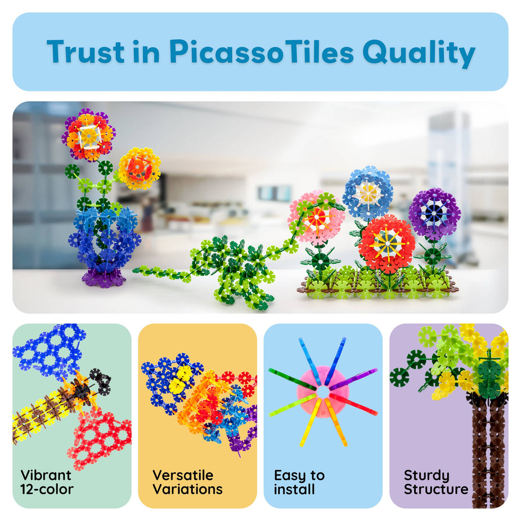 PicassoTiles - PicassoTiles 600pc Building Interlocking Chips - Ages 3+