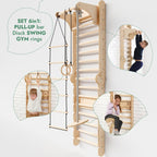 6in1: Wooden Swedish Wall / Climbing ladder for Children + Swing Set + Slide Board
