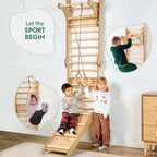 6in1: Wooden Swedish Wall / Climbing ladder for Children + Swing Set + Slide Board