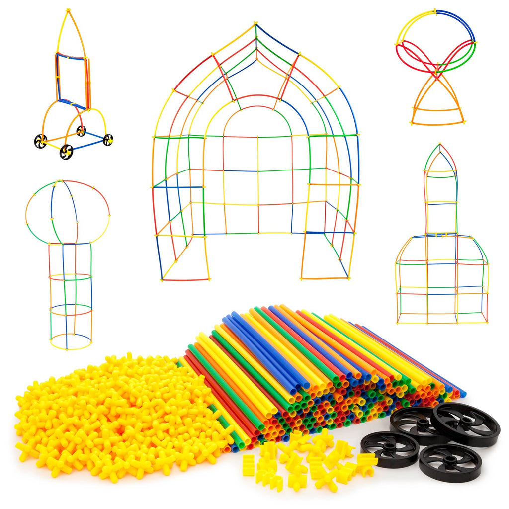 PicassoTiles - PicassoTiles 600pc Straw Building Set - Ages 3+