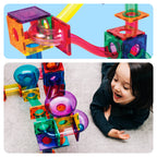 PicassoTiles - PicassoTiles Magnetic Marble Run Set: 70-Piece Set - Ages 3+