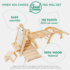 6in1 Montessori Climbing Frame Set: Triangle Ladder + Arch/Rocker + Slide/Ramp + Net + Cushion + Art Addition
