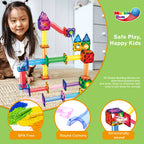 PicassoTiles - PicassoTiles Magnetic Marble Run Set: 70-Piece Set - Ages 3+