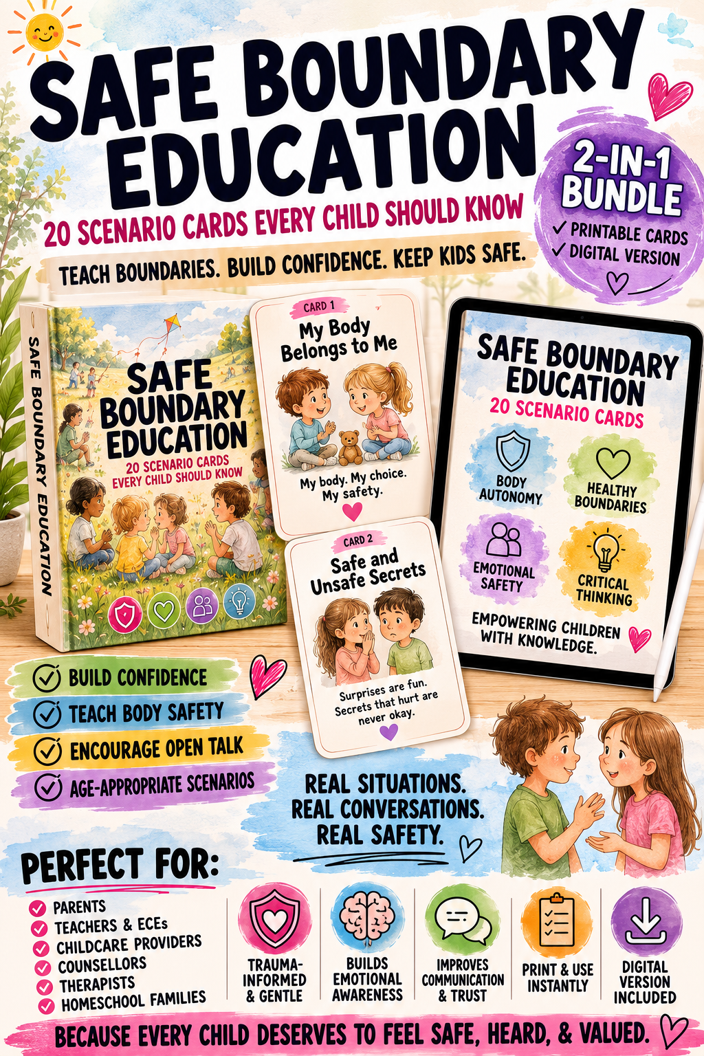 Safe Boundary Education:20 scenario cards every child should know