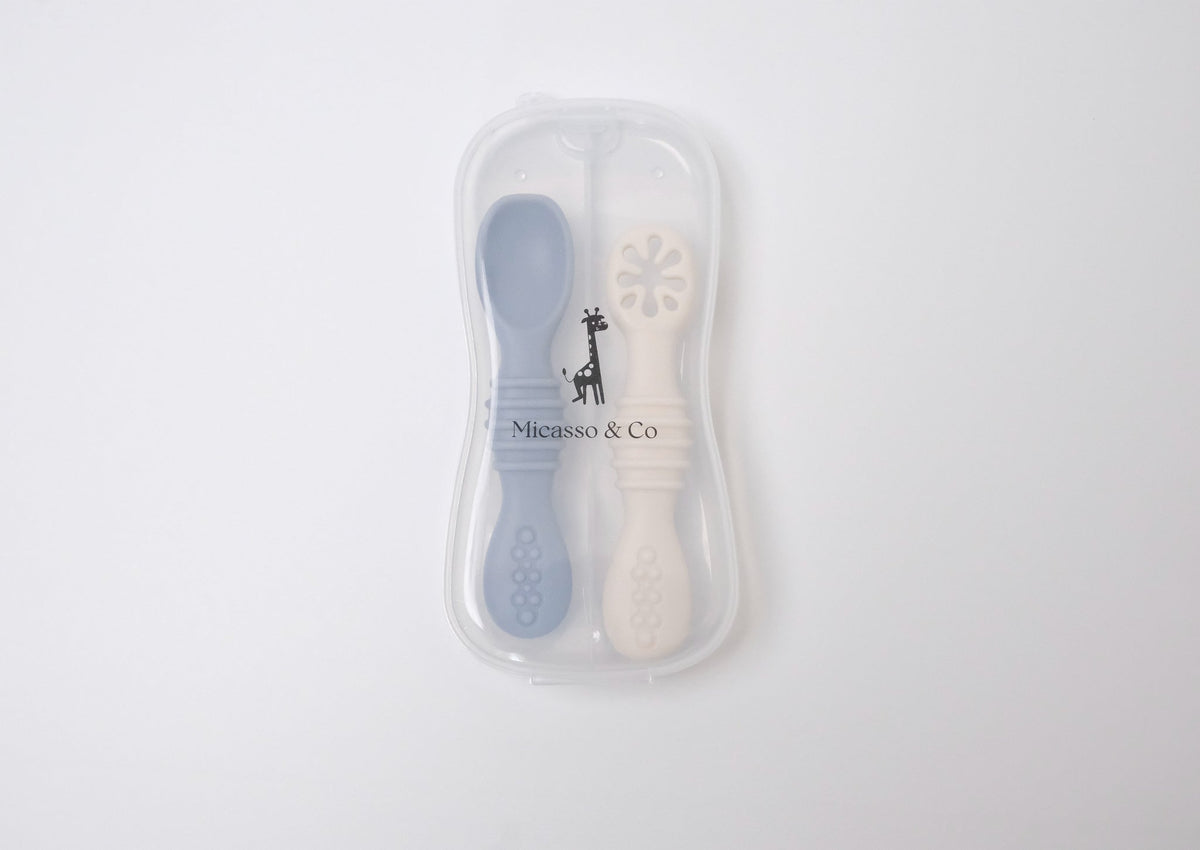 Cuillères DME pour bébé en silicone | Lot de 2