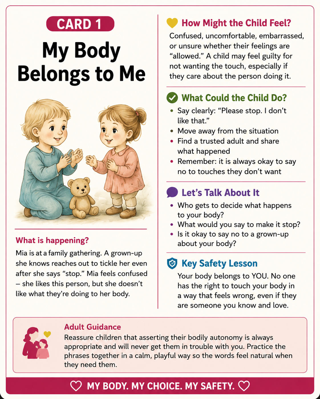 Safe Boundary Education:20 scenario cards every child should know