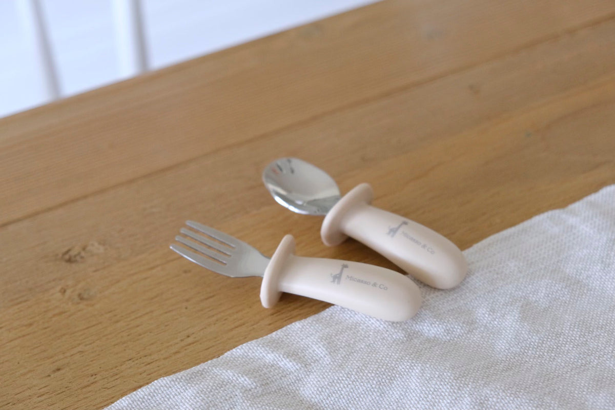 Ensemble cuillère et fourchette pour enfant | Inox et silicone