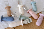 Ensemble cuillère et fourchette pour enfant | Inox et silicone