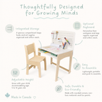 LUMEN - Big Kid Desk & Chair | Adjustable Height Study Table