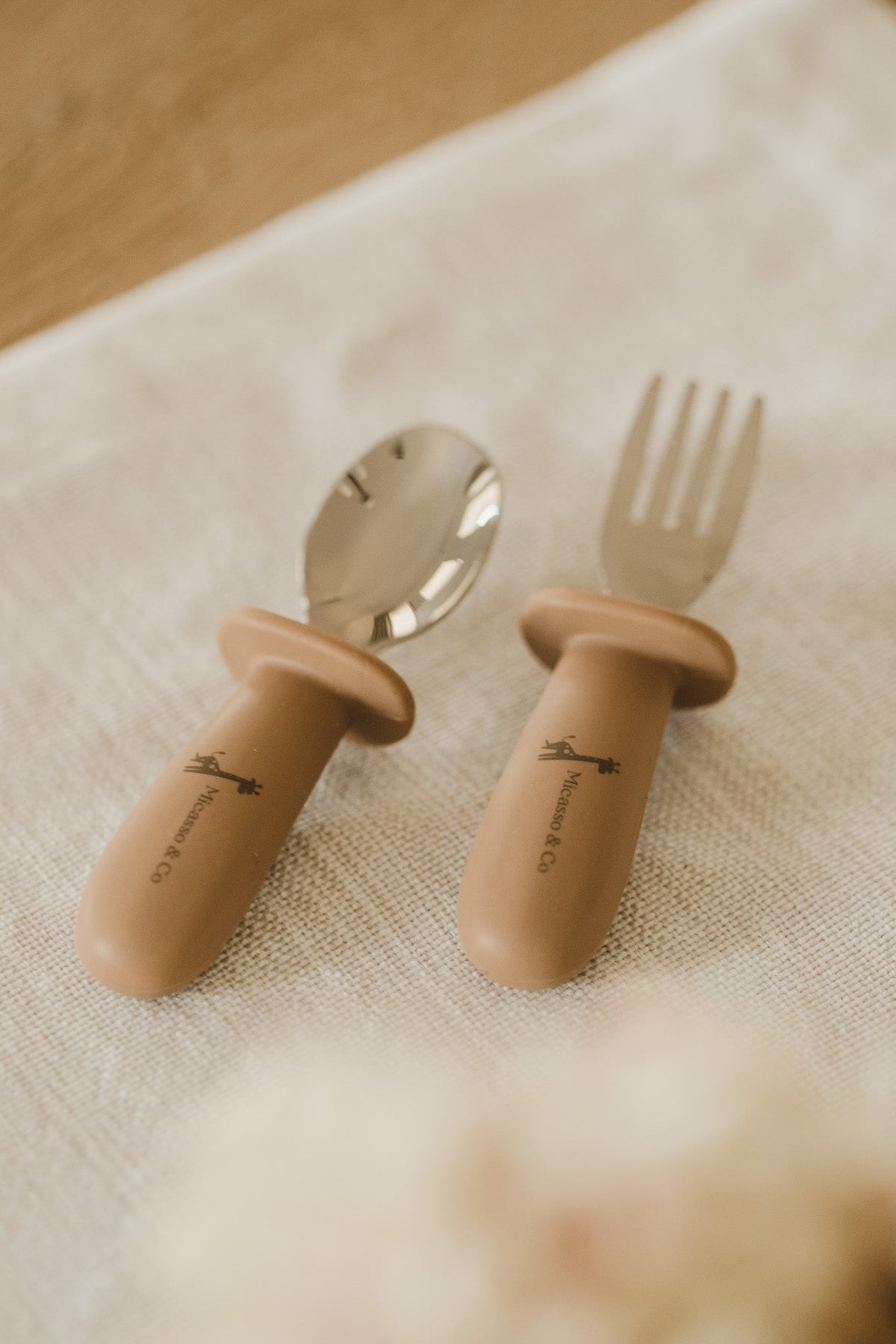 Ensemble cuillère et fourchette pour enfant | Inox et silicone