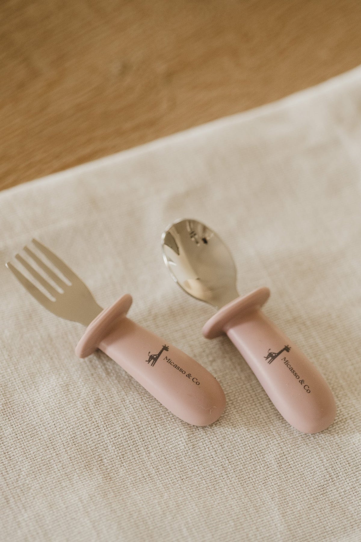 Ensemble cuillère et fourchette pour enfant | Inox et silicone