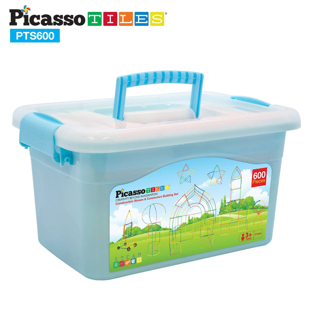PicassoTiles - PicassoTiles 600pc Straw Building Set - Ages 3+
