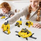 PicassoTiles - PicassoTiles 6-in-1 STEM Kids Solar Powered UFO Robot Kit - Ages 8+