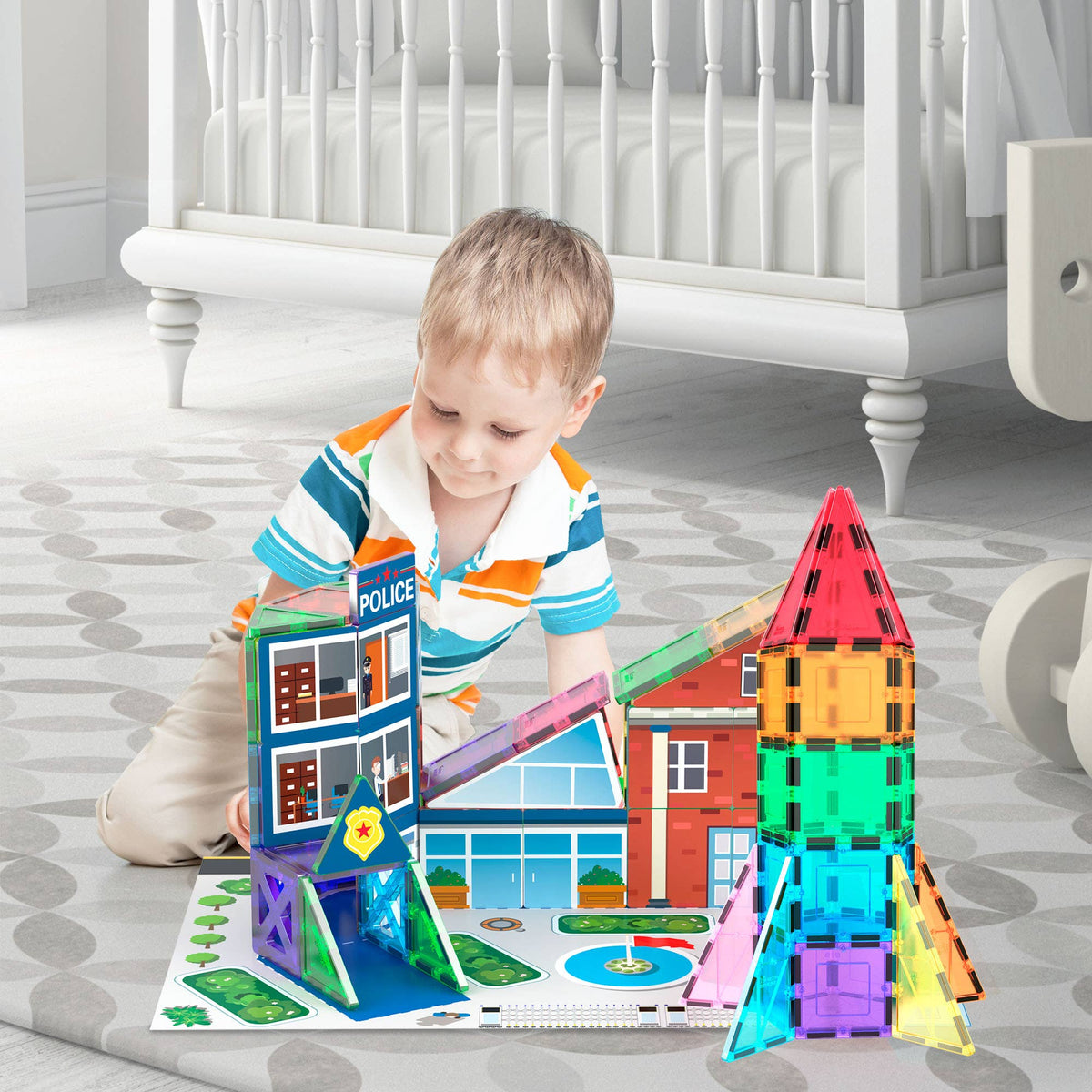 PicassoTiles - PicassoTiles 32pc Rocket Magnetic Tile Building Set - Ages 3+