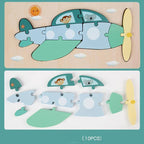 KiddieKickz - Wooden 3D Puzzle Building Toy: Airplane - Ages 2+