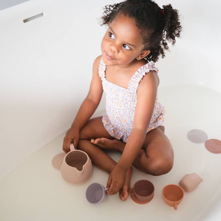 bug + bean kids - Silicone Tea Set - 12-Piece Set - Kids Pretend Playset - Ages 2+